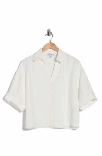 JASON WU Three-Quarter Sleeve Tab Button-Up Shirt