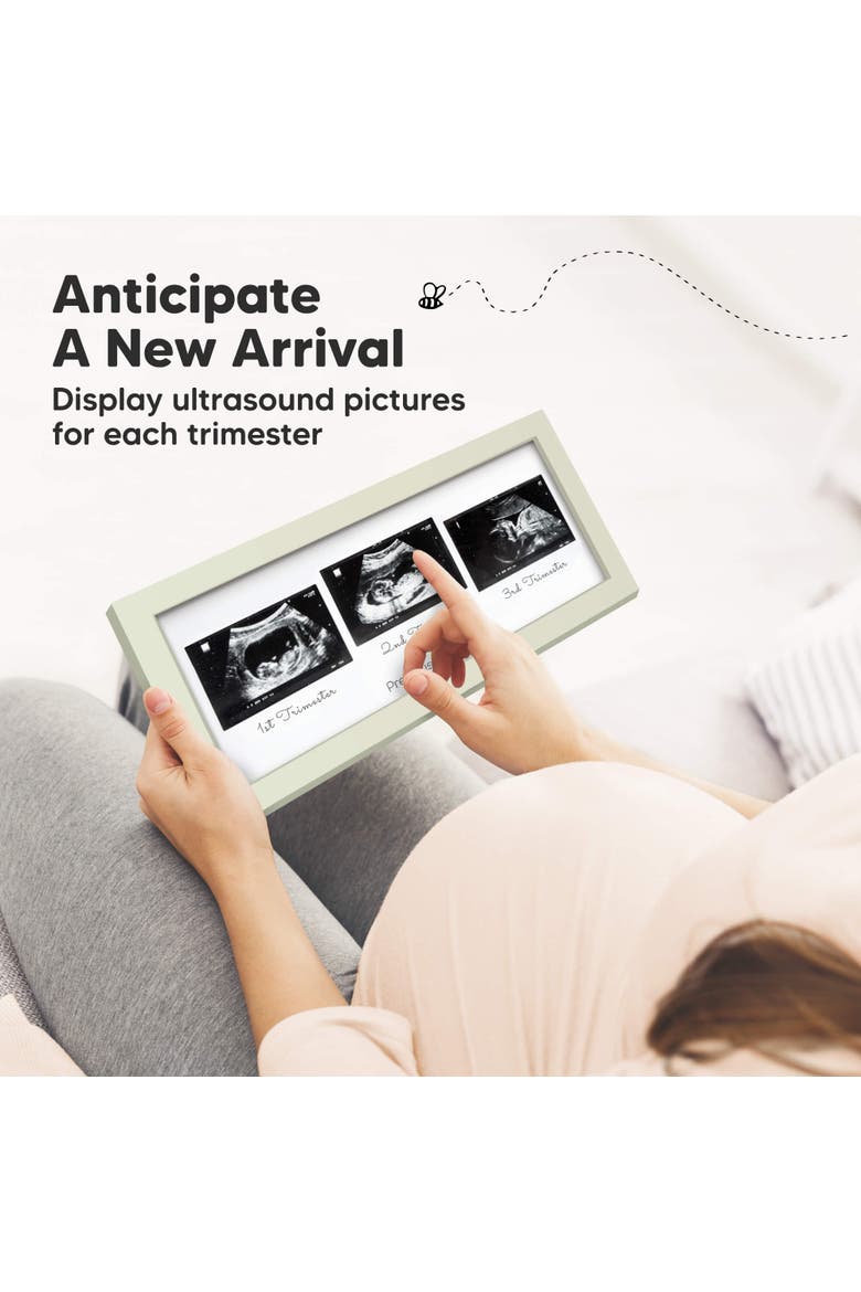 Trio Baby Sonogram Frame, Alternate, color, Sage