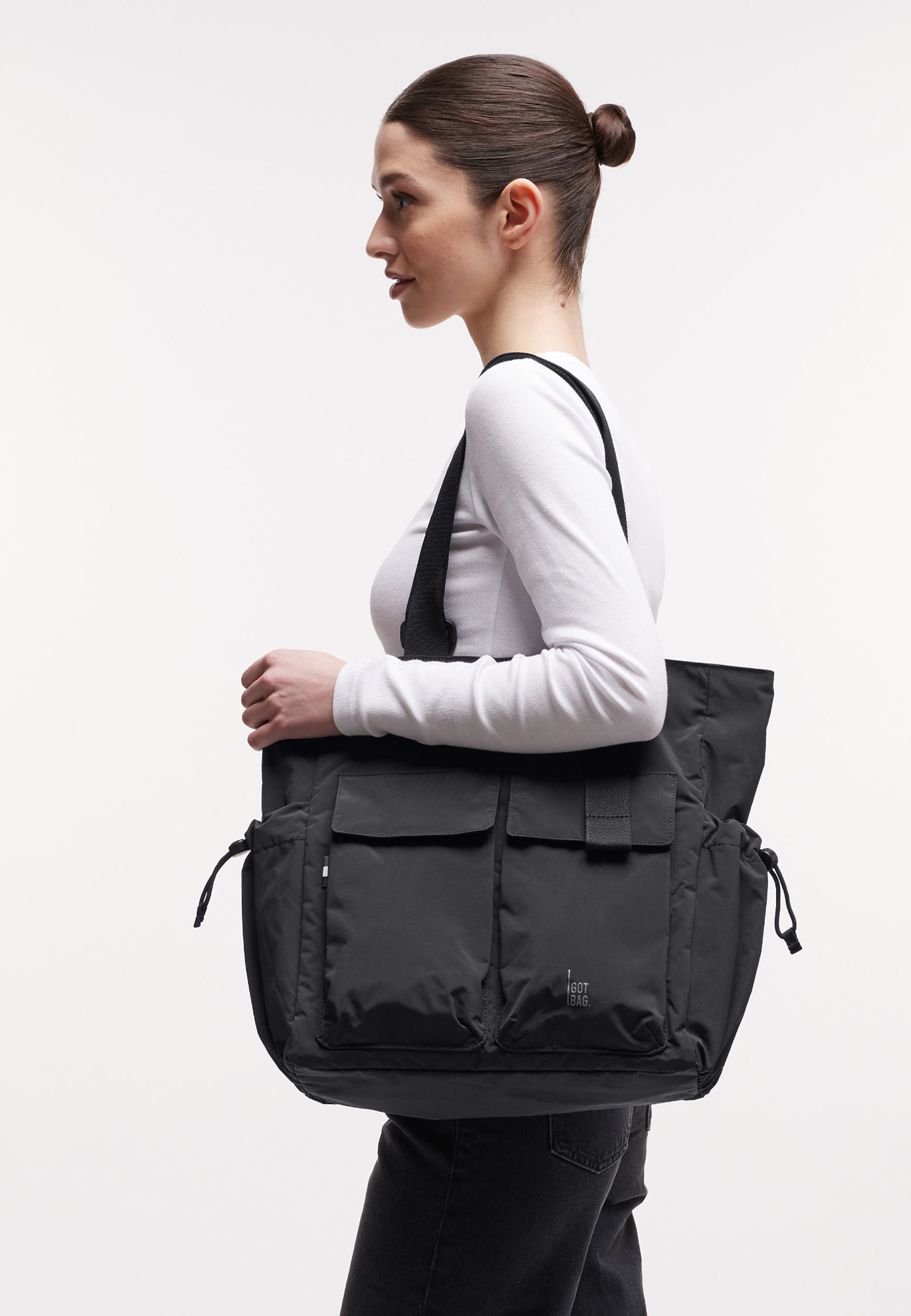 GOT BAG Mellow Tote Recycled Nylon Bag, Alternate, color, Black