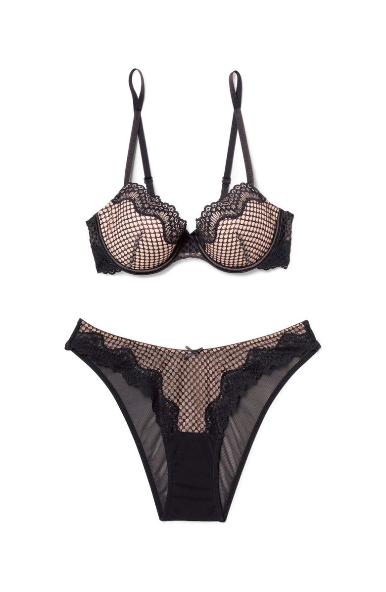 Adore Me Rubie Push Up Demi Bra, Alternate, color, Black