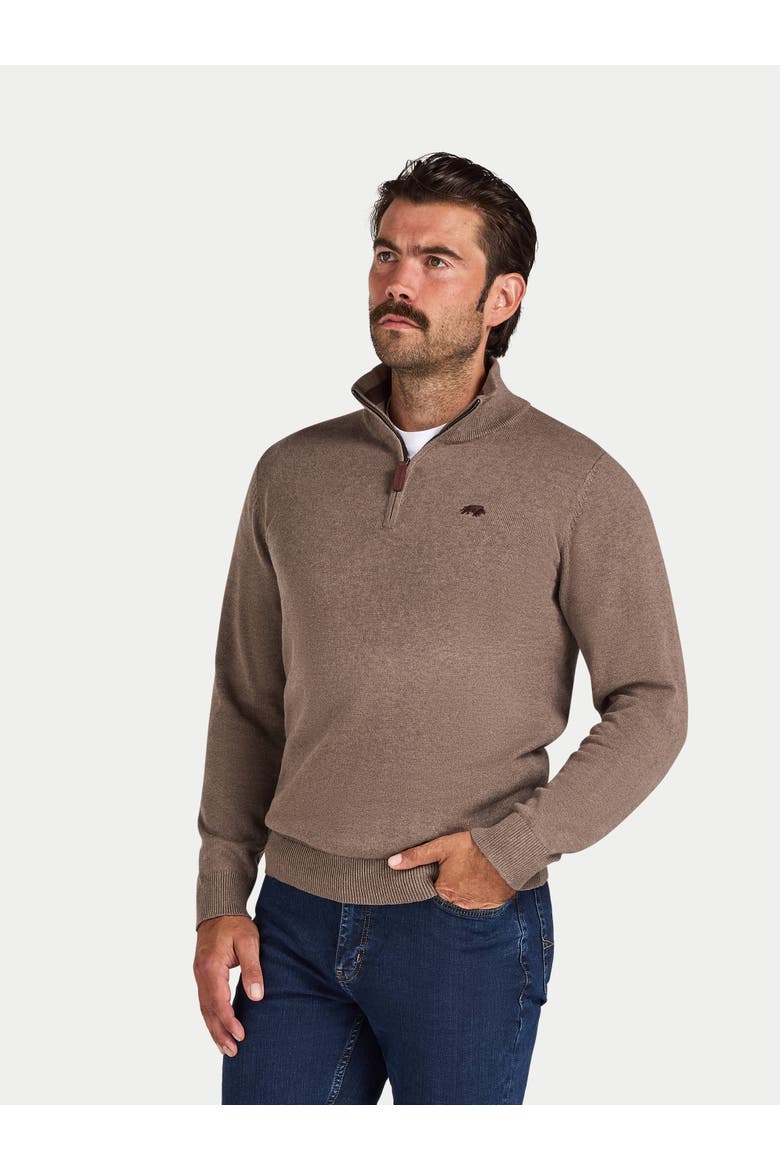 Quarter Zip Cashmere Blend Sweater, Main, color, Toast
