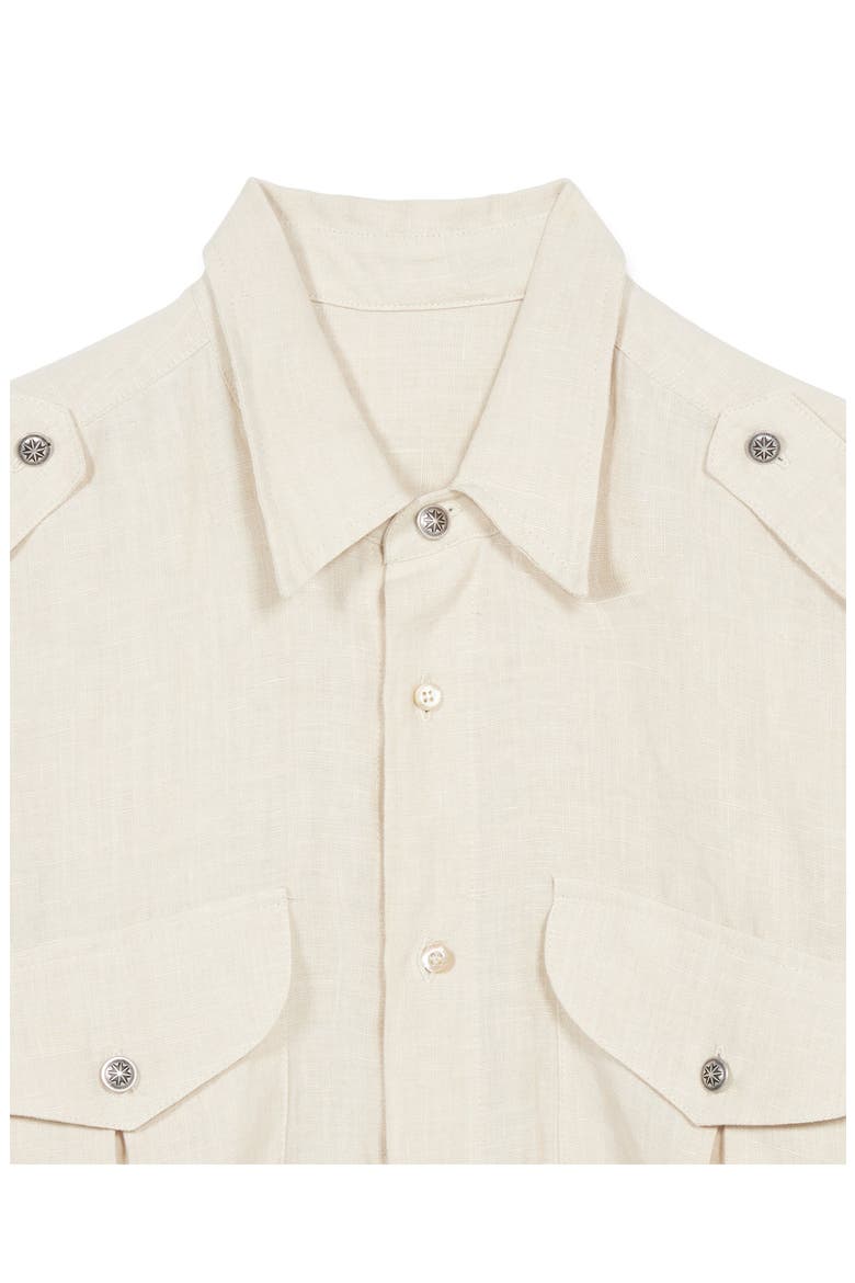 Luke Sahariana Linen Shirt, Alternate, color, STONE
