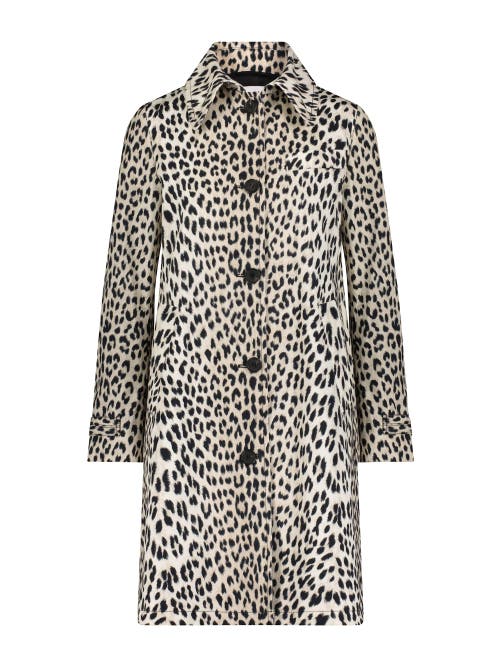 Callas Milano Alaine Animal-print Car Coat In Black