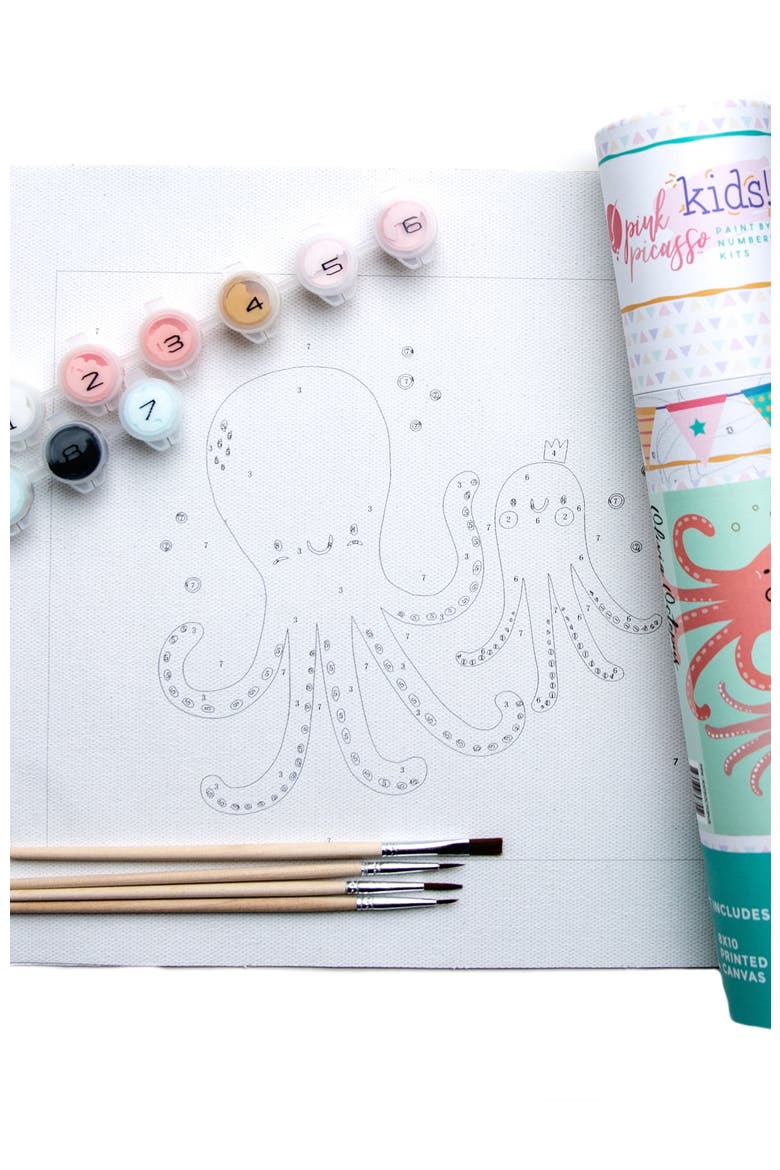 Olivia Octopus Paint-by-Numbers Kit, Alternate, color, Pink / Light Blue