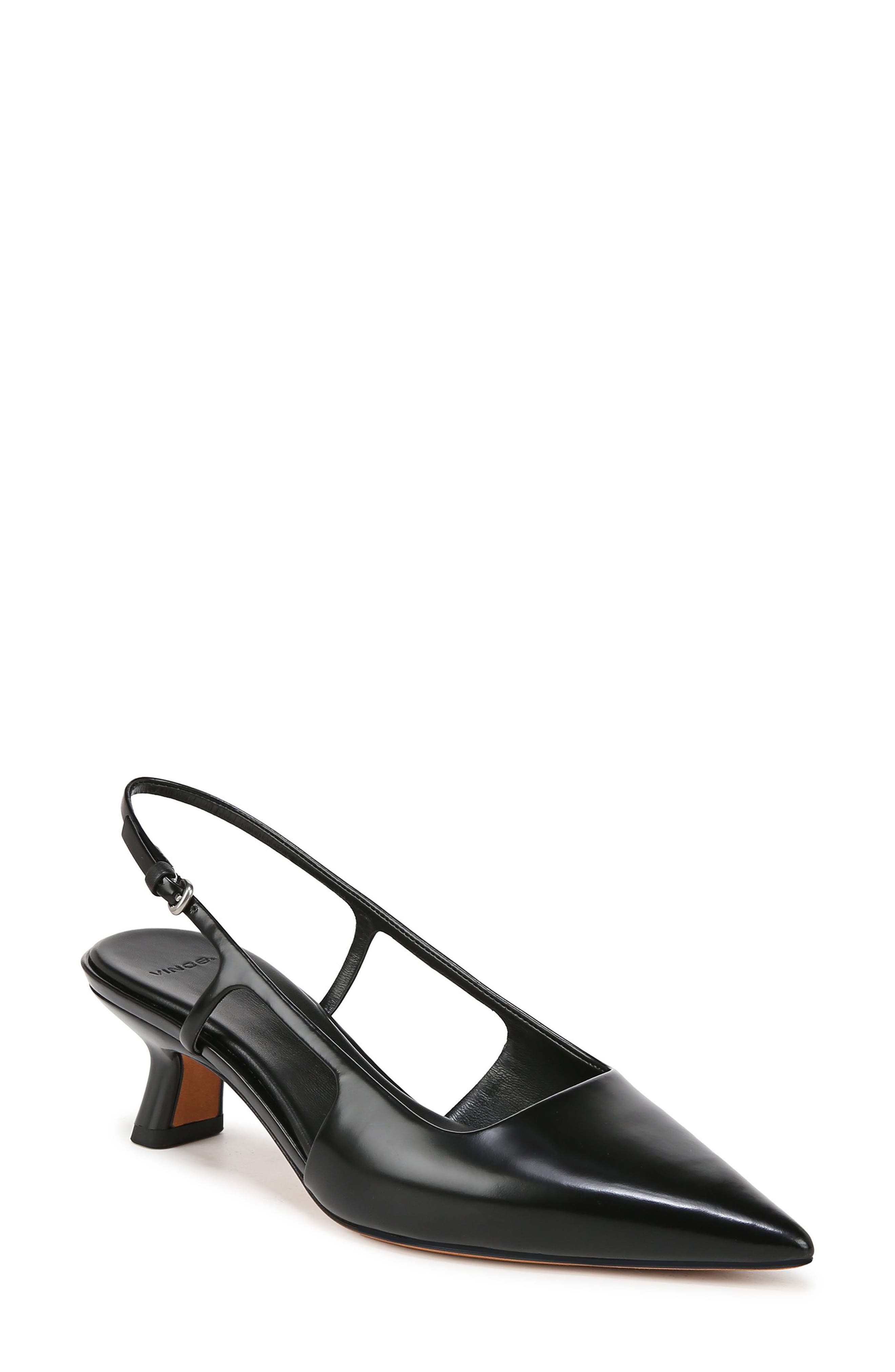 Vince Bianca Slingback Pointed Toe Pump, Main, color, Black