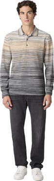 Missoni Long Sleeve Polo With Flame Knit