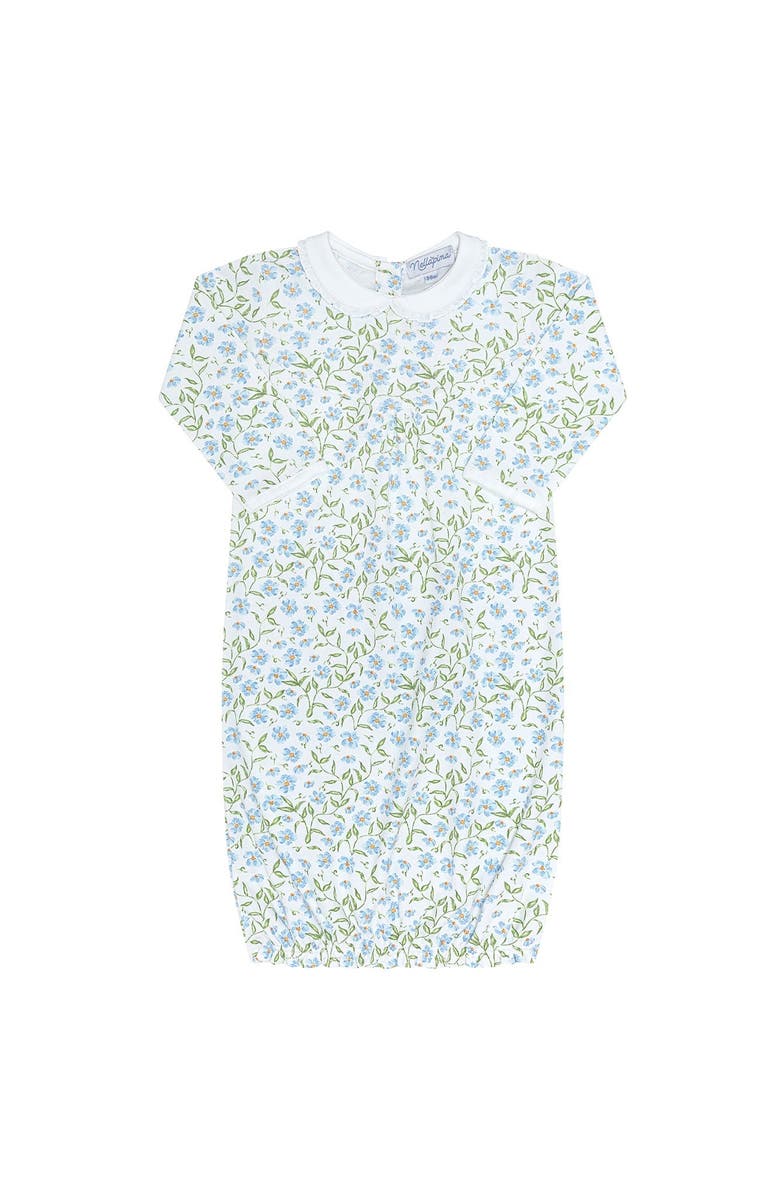 Nellapima Blue Vines Print Gown - Baby, Alternate, color, Blue