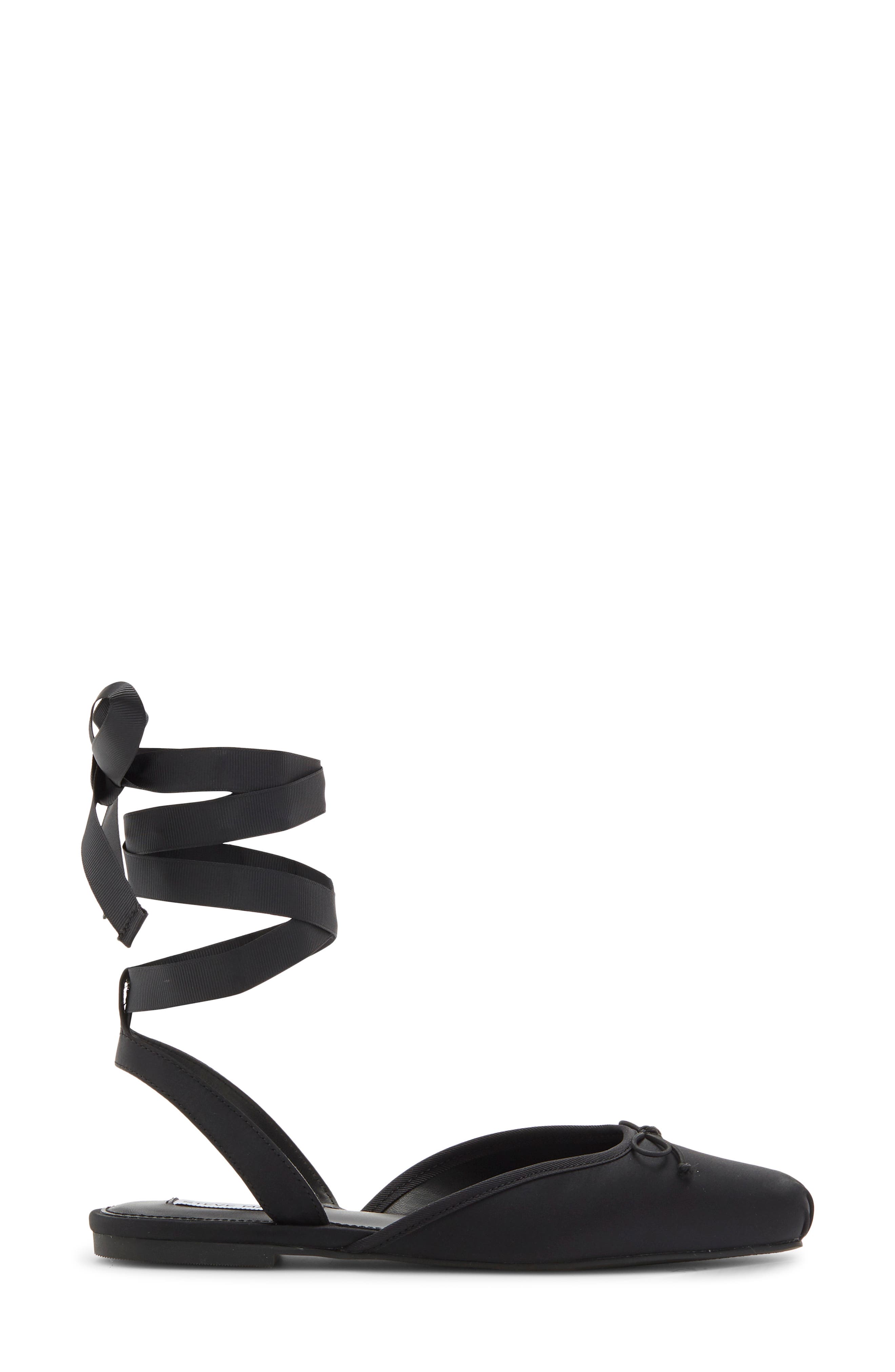 Scarletta Ankle Tie Ballet Flat, Alternate, color, BLACK SATIN