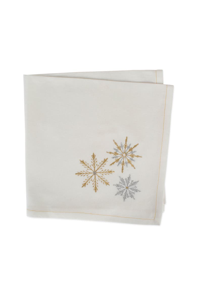 Sparkle Snowflakes Embroidered Napkin Set/6, Alternate, color, Sparkle Snowflakes