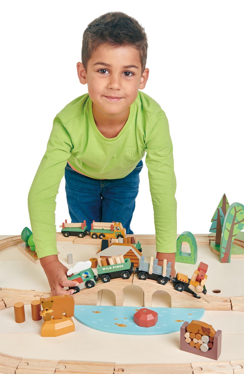 Tender Leaf Toys Wild Pines 30-Piece Train Set, Alternate, color, Multi