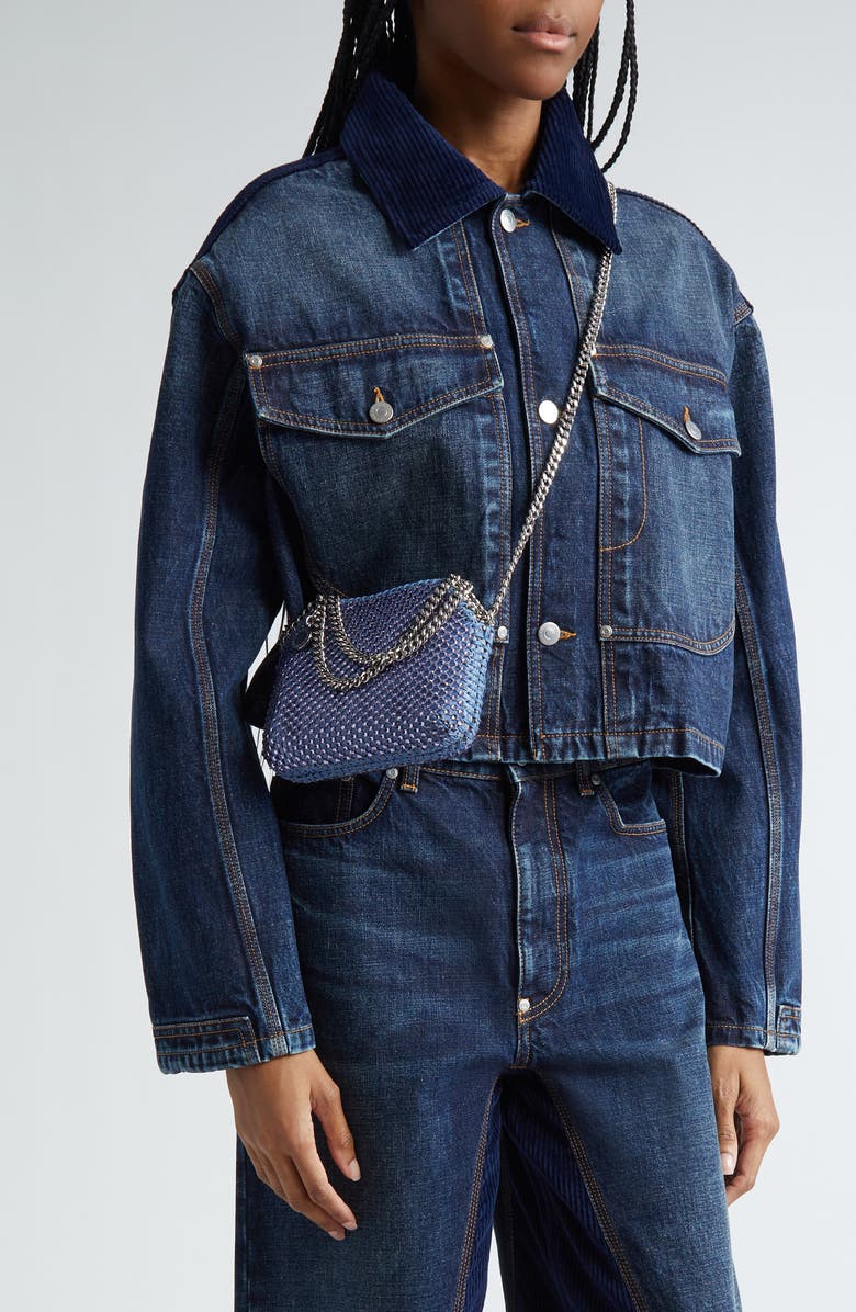 Stella McCartney Tiny Falabella Crystal Mesh Tote, Alternate, color,