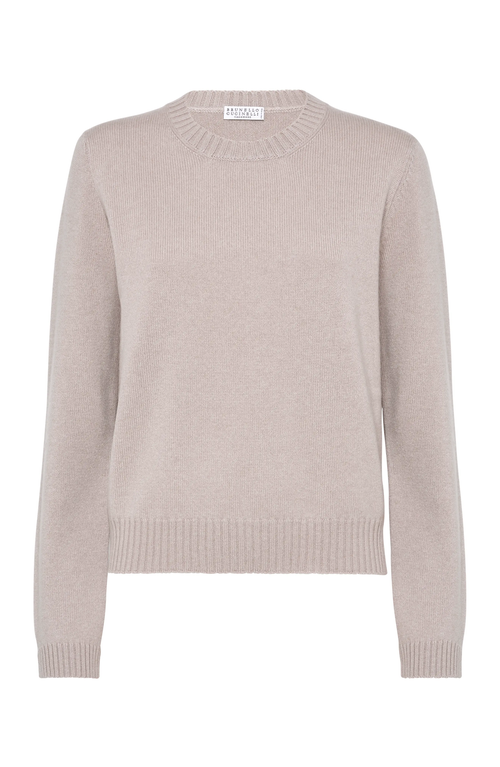 Brunello Cucinelli Monili-embellished Cashmere Jumper In Antique Pink