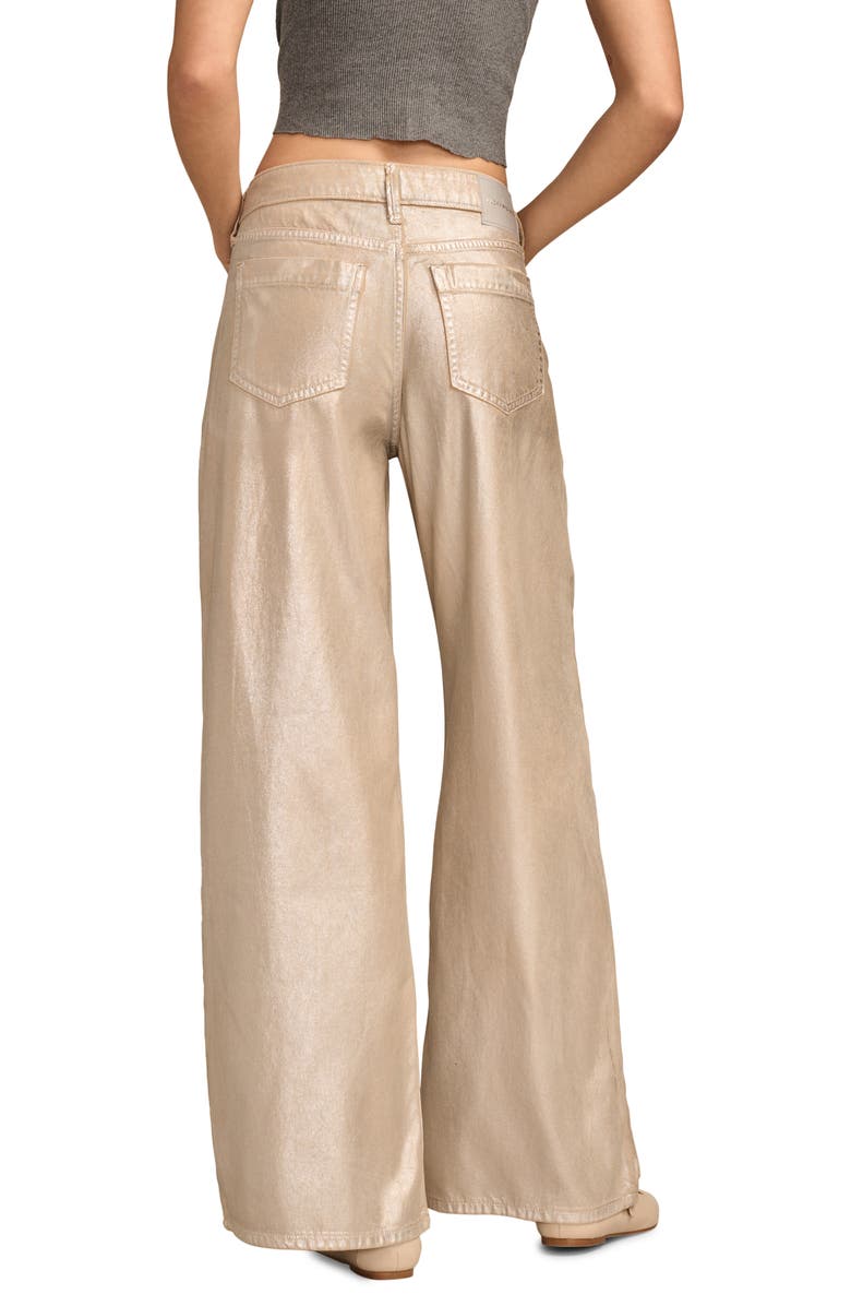 Lucky Brand High Waist Metallic Palazzo Wide Leg Pants, Alternate, color, 