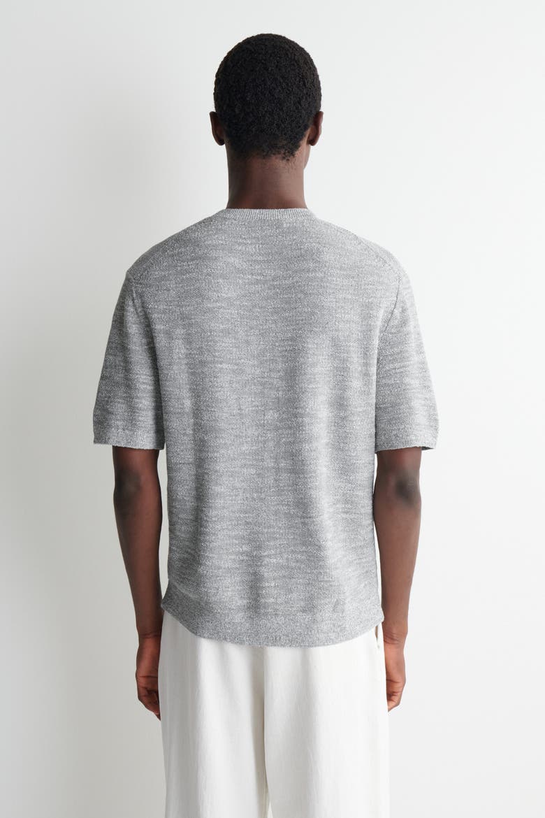 Relaxed Bouclé-knit T-shirt, Alternate, color, GRAY MÉLANGE