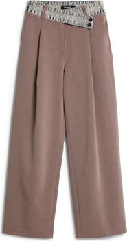 Desigual Mixed Media Pleat Pants