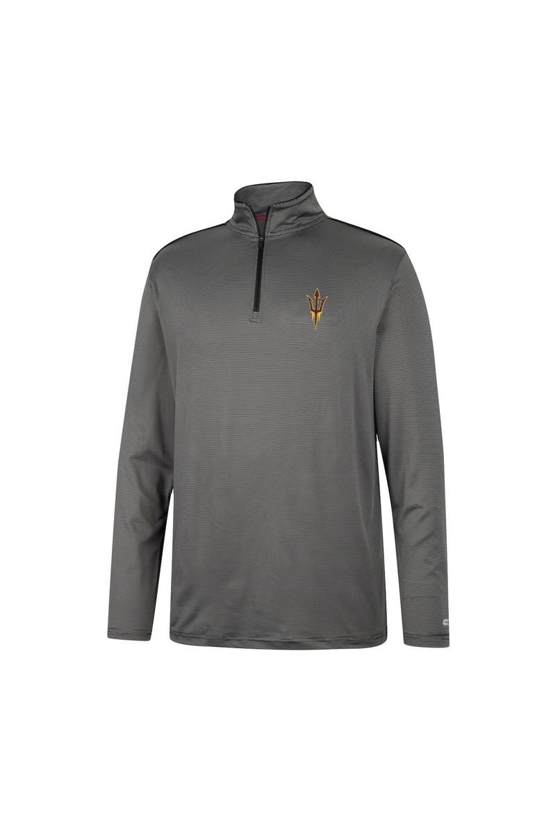 COLOSSEUM Men's Colosseum Charcoal Arizona State Sun Devils Logo Quarter-Zip Windshirt, Alternate, color, 