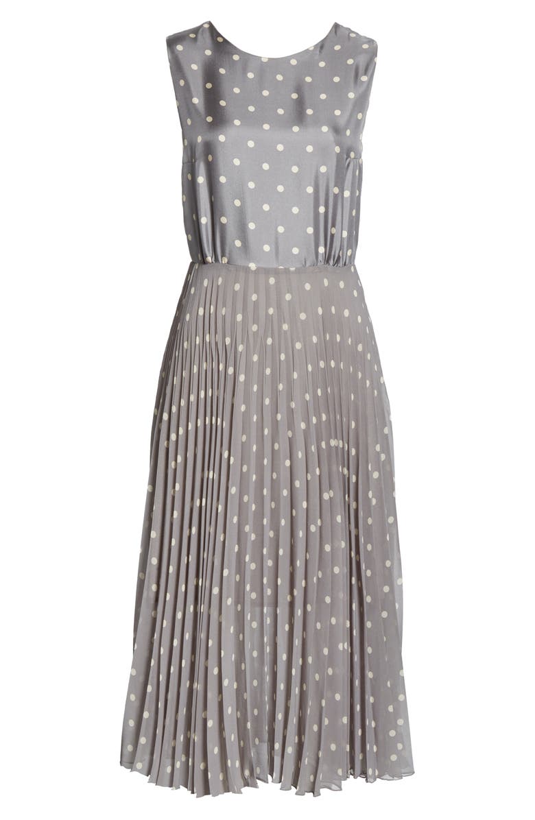 SEVENTY VENEZIA Polka Dot Sleeveless Silk Dress, Alternate, color, 