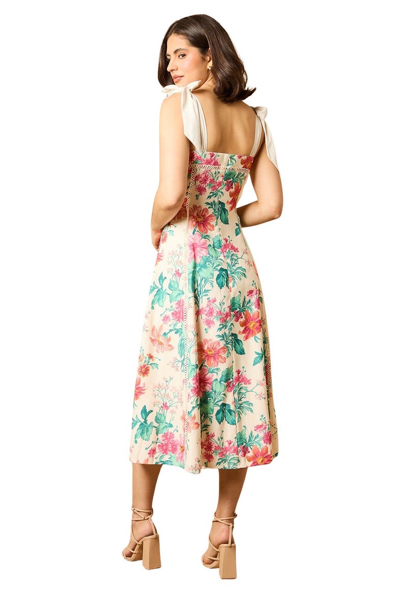 Bow Strap Midi Prom Dress, Alternate, color, Multi