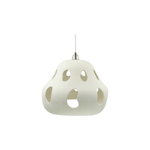 Pendant Lamp with Cut-Outs, White