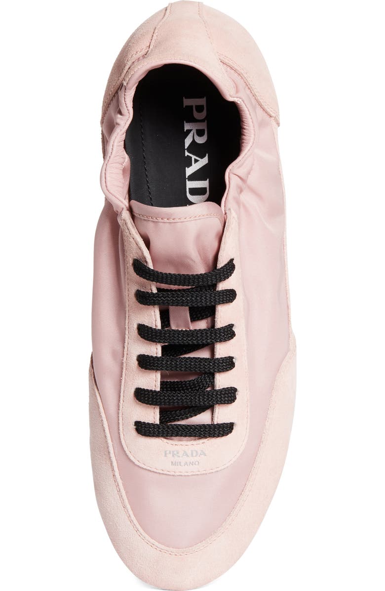 Prada Collapse Mixed Media Low Top Sneaker, Alternate, color, Pesco