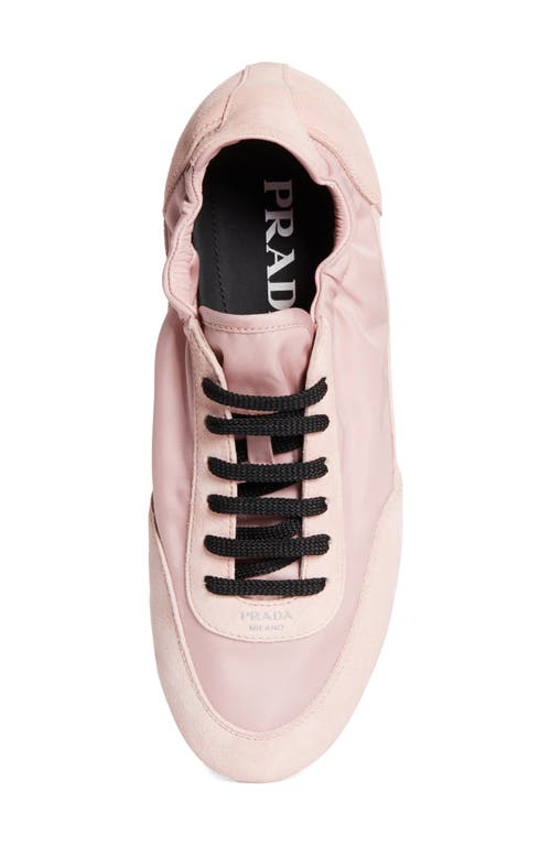 Prada Collapse Mixed Media Low Top Sneaker In Pesco