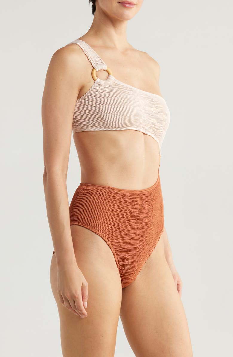 CLEONIE Shell Colorblock One-Piece Swimsuit, Alternate, color, 