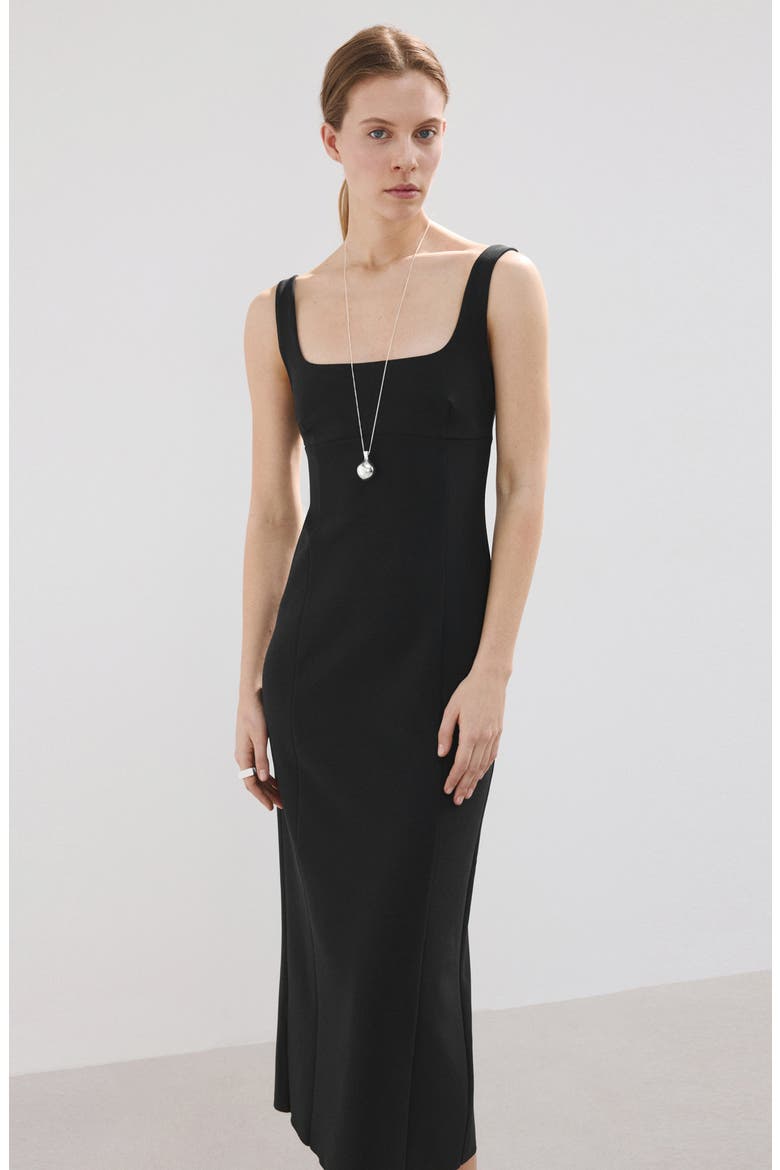 Sleeveless Midi Dress, Alternate, color, BLACK