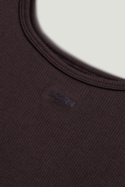 Nocturne Printed Sleeveless Crop Top In Brown