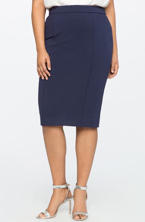 The Ultimate Stretch Midi Pencil Skirt
