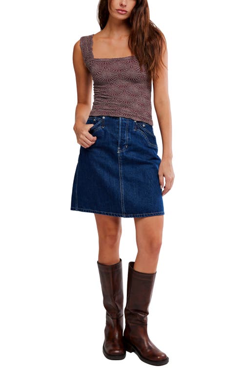 Free People Love Letter Floral Knit Camisole In Brown