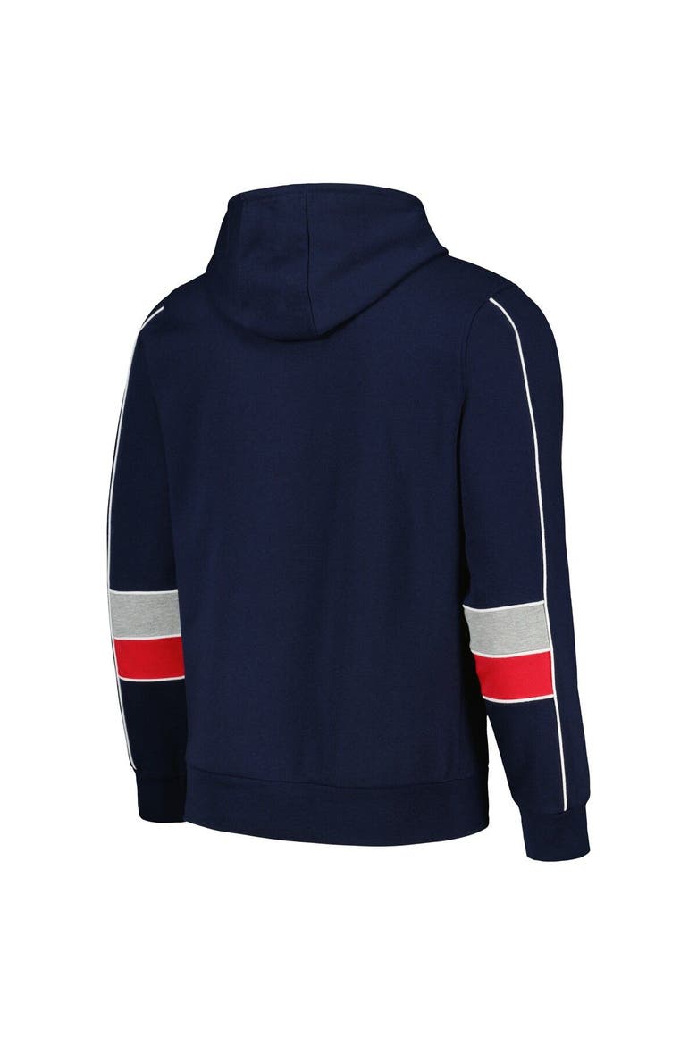 Men's Starter Navy New England Patriots Captain Pullover Hoodie, Alternate, color, Navy