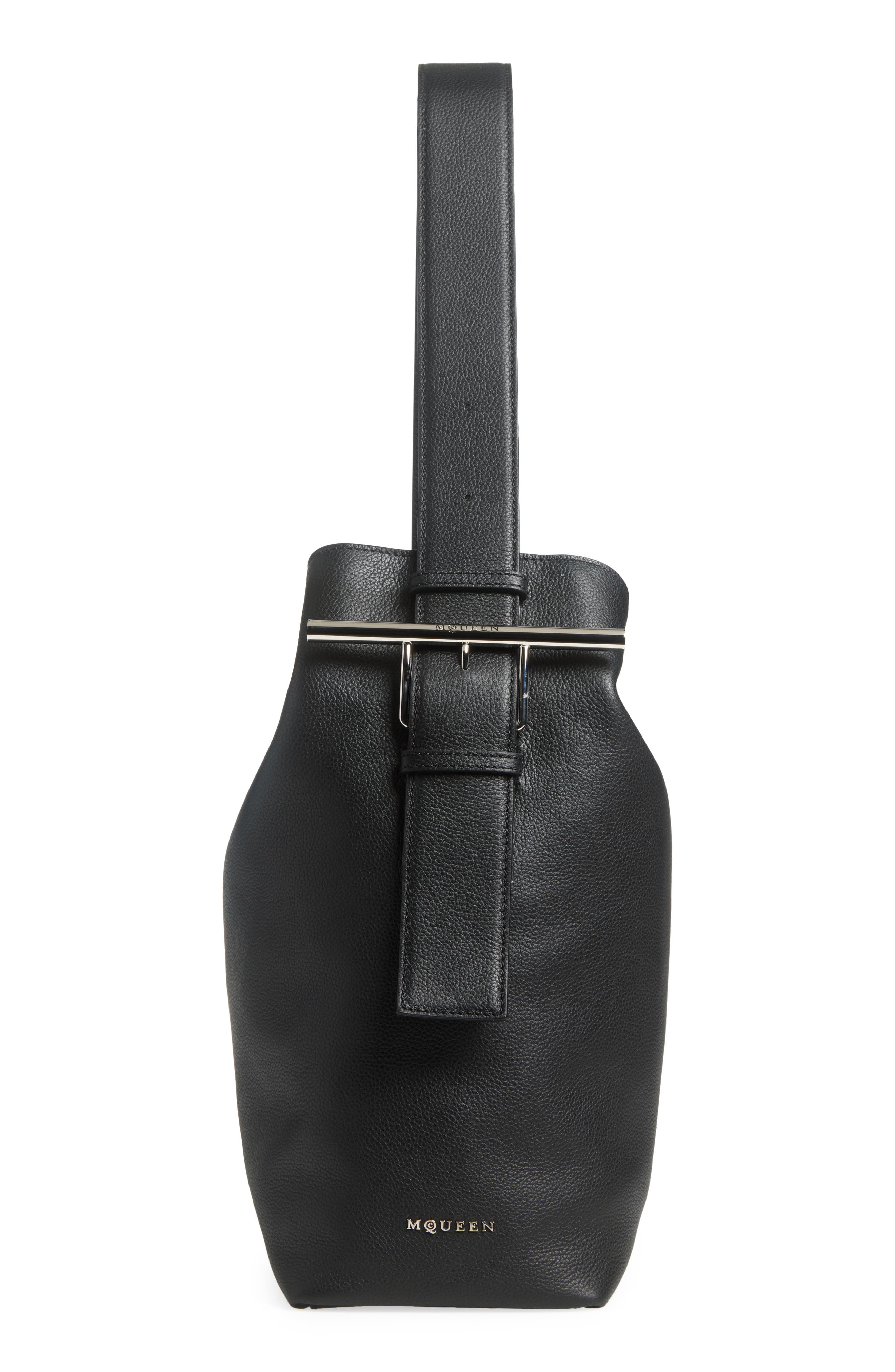 T-Bar Sling Hobo Bag, Alternate, color, BLACK/ SILVER