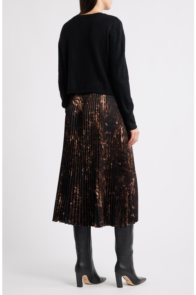 Mixed Media Long Sleeve Dress, Alternate, color, RICH BLACK 060