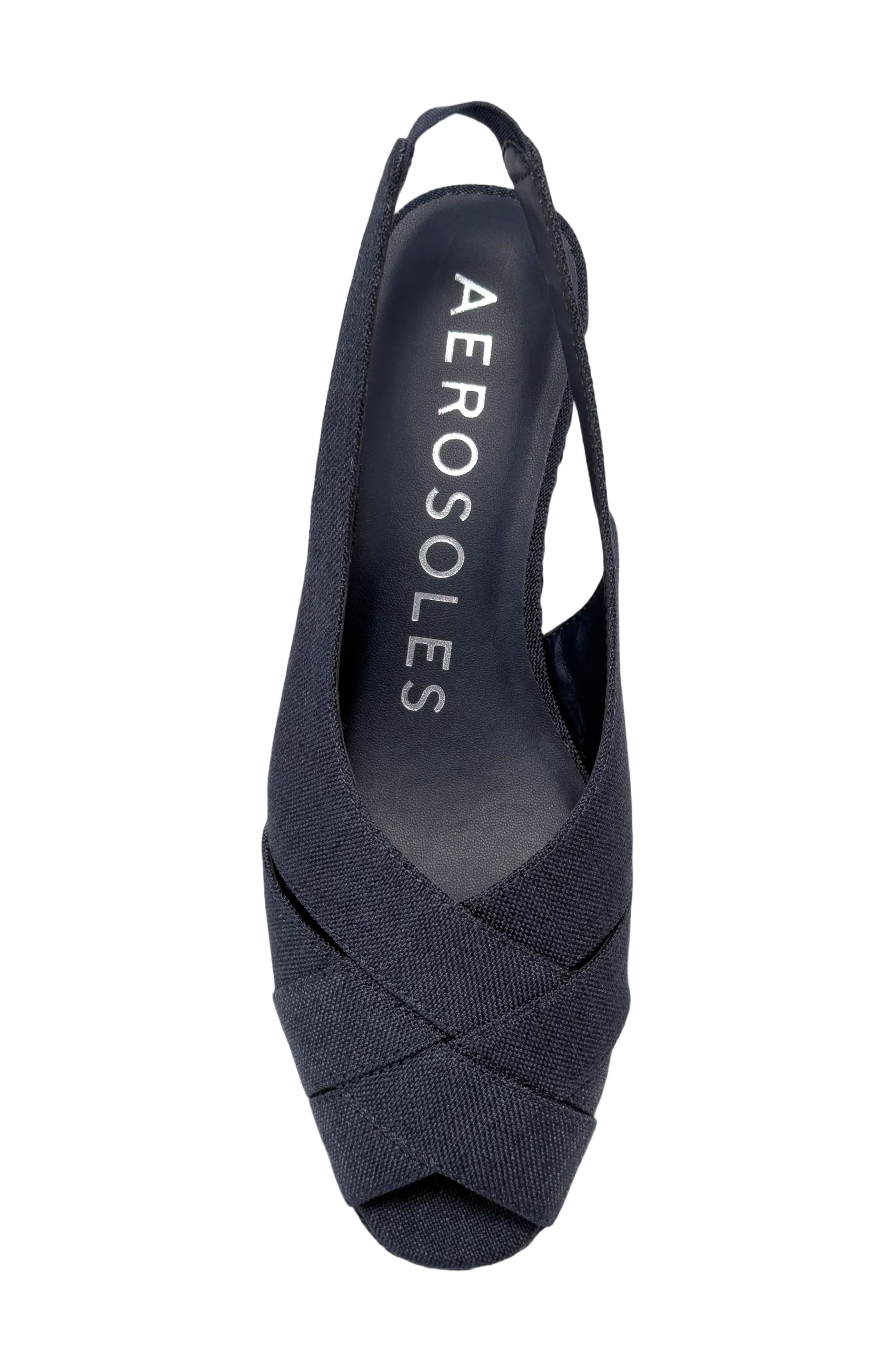 Roberta Linen Slingback Espadrille Wedge Sandal, Alternate, color, NAVY LINEN