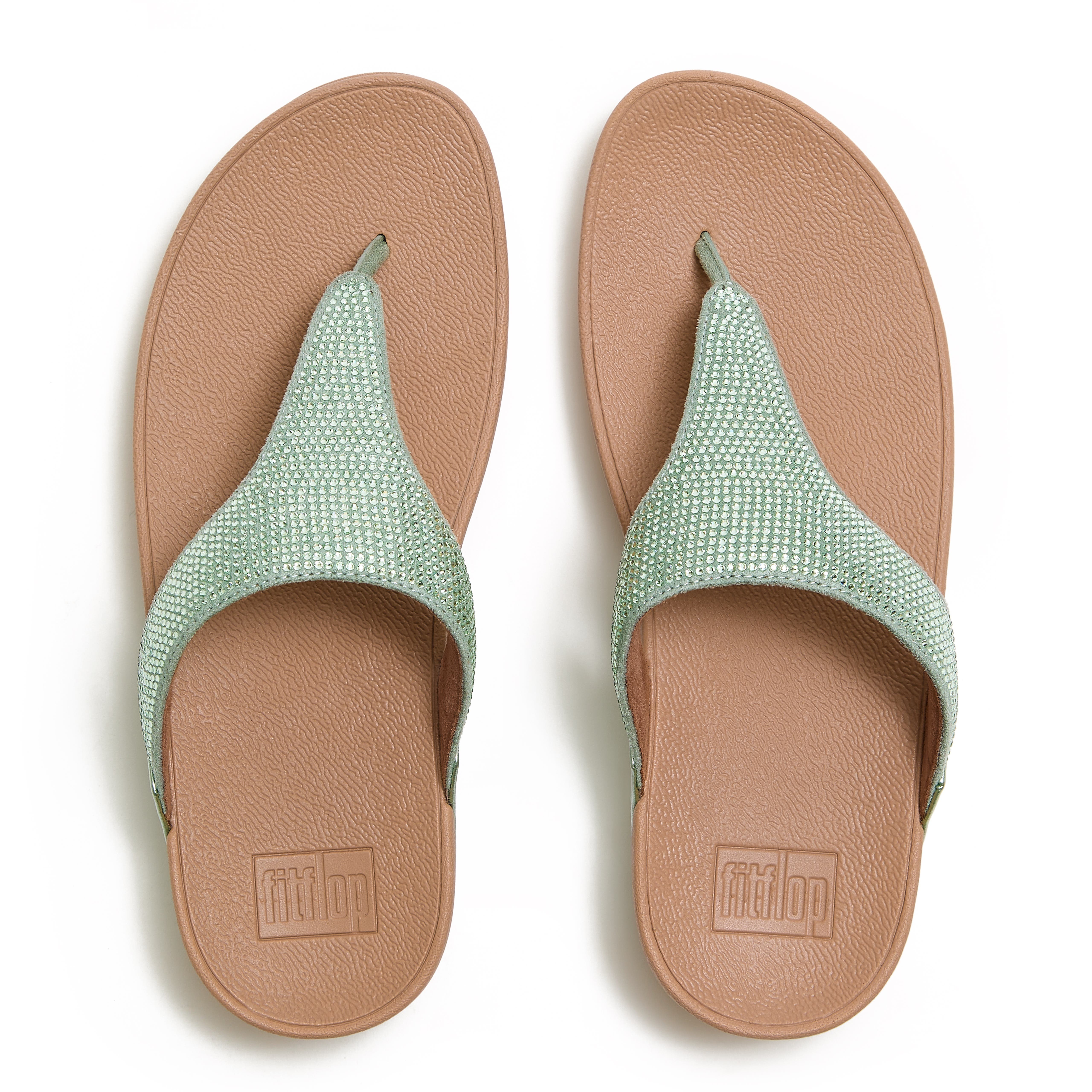 FitFlop Lulu Crystal Embelli Toe-Post, Alternate, color, Metallic Frosted Sage