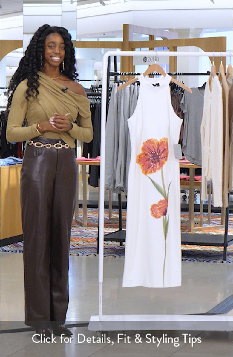 Sequin Flower Midi Dress, sales video thumbnail