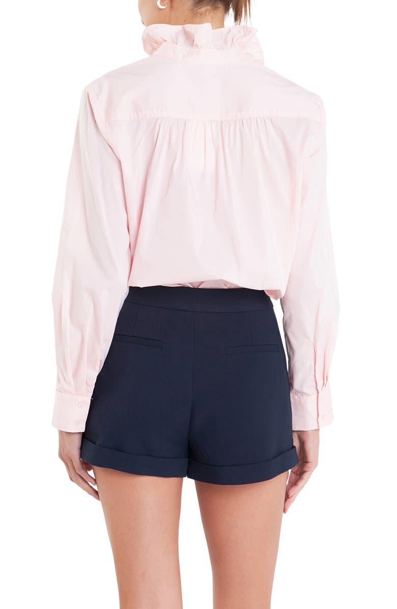English Factory Ruffle Trim Button-Up Shirt, Alternate, color, 