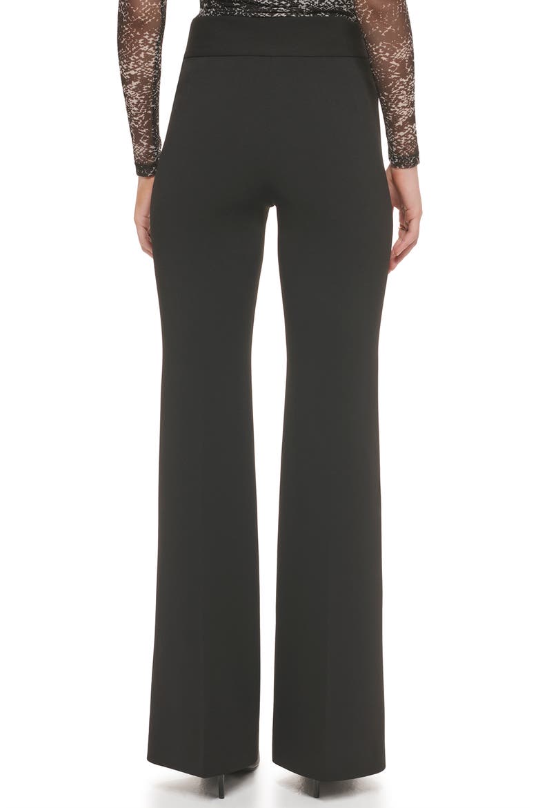 High Waist Wide Leg Linen Career Pants, Alternate, color, BLACK