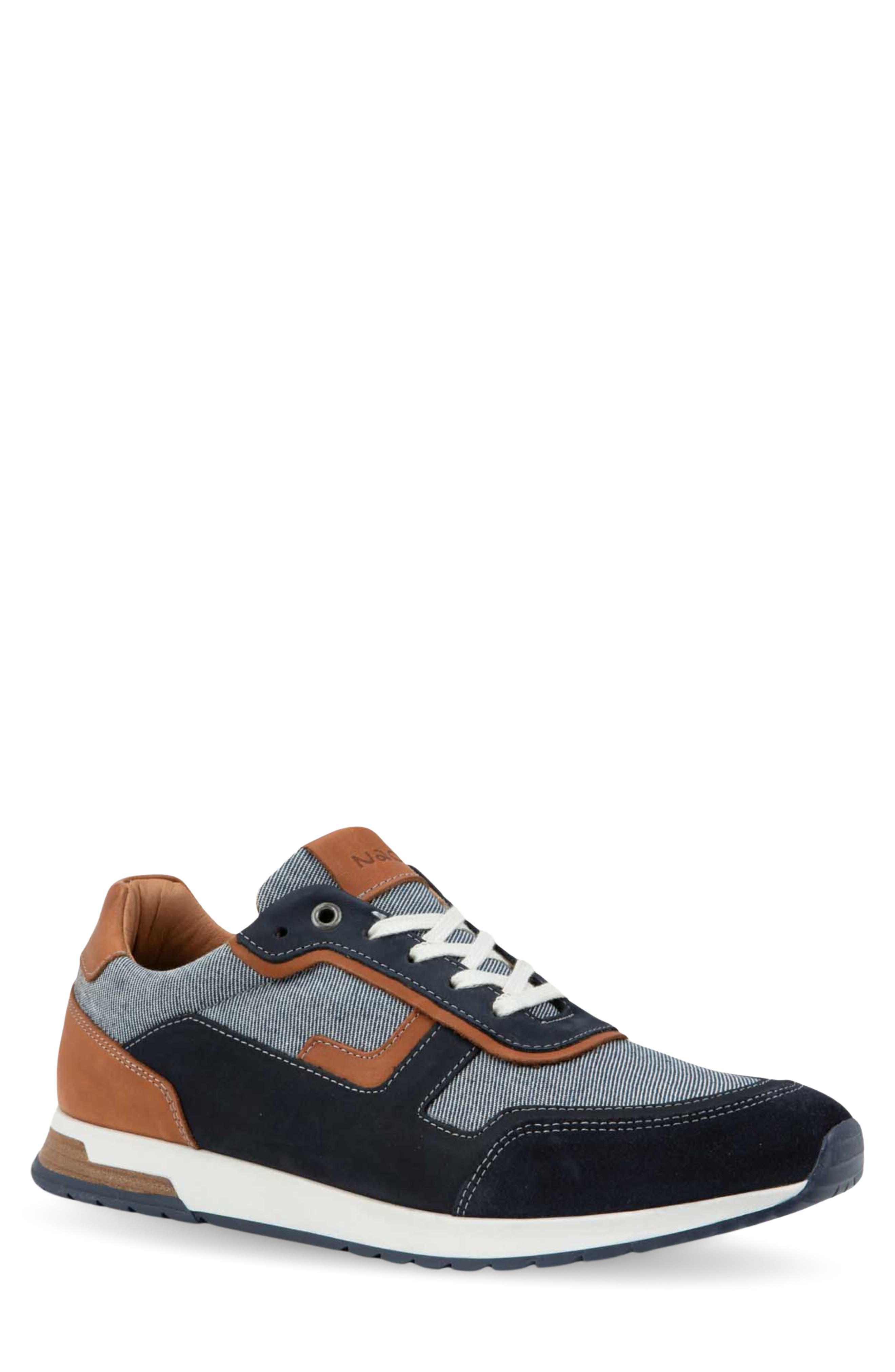 Boost Sneaker, Main, color, BLUE BROWN LEATHER COMBO
