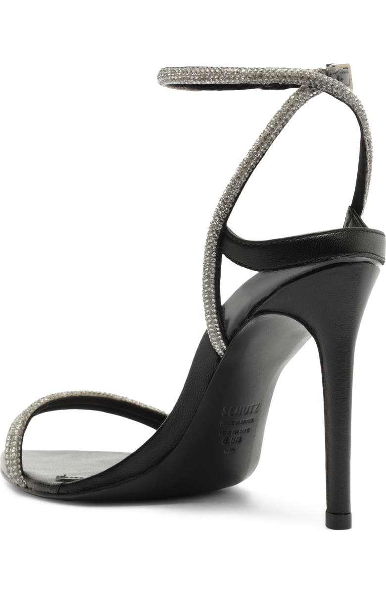 Schutz Skye Shine Ankle Strap Sandal, Alternate, color, Black
