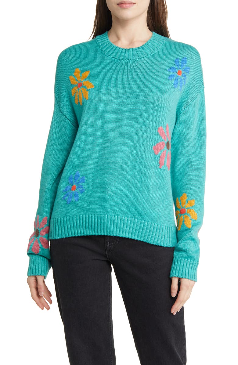 Rails Zoey Intarsia Flower Sweater, Main, color, Multi Flowers