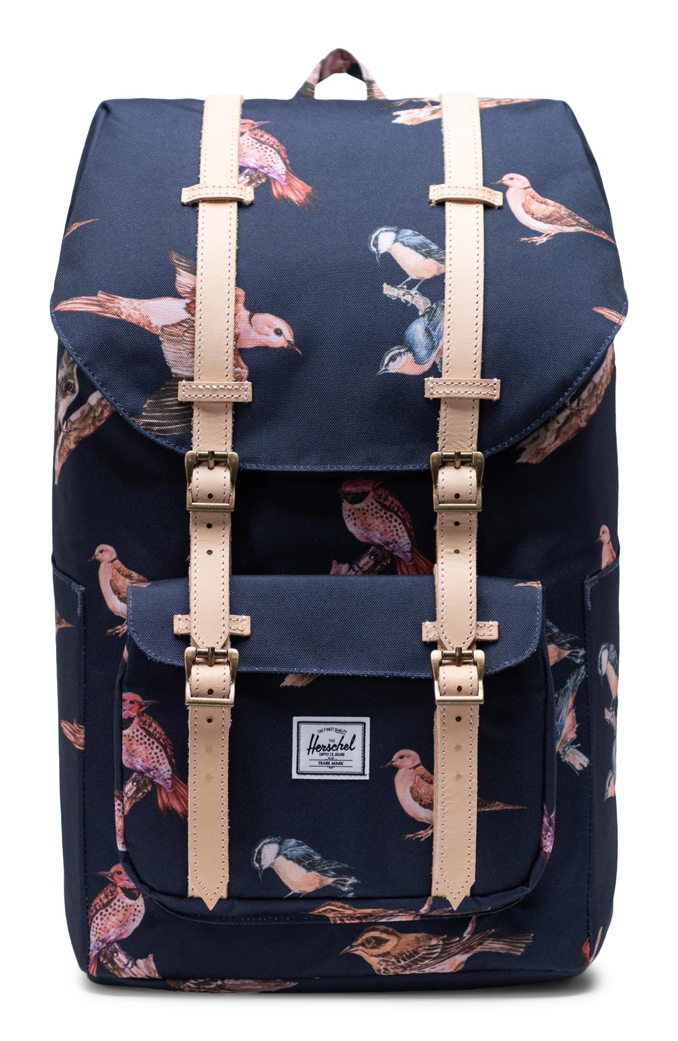 Little America Backpack, Main, color, PEACOAT BIRDS