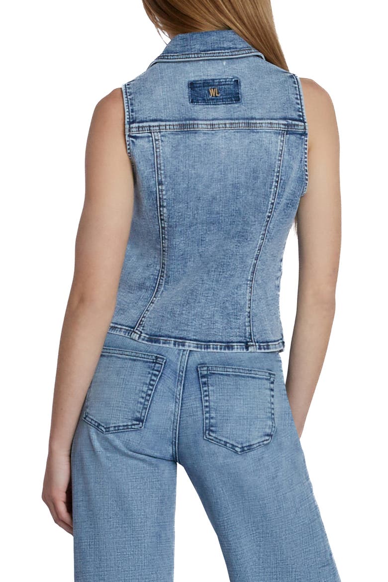 Willa Denim Waistcoat, Alternate, color, CLEAN BLUE