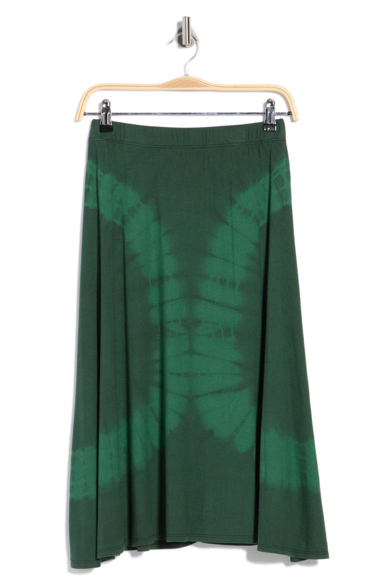 Flared Midi Skirt, Alternate, color, GREEN