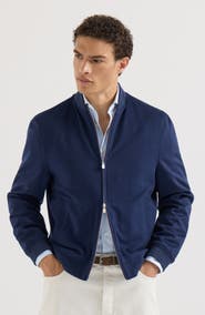Brunello Cucinelli Lightweight cashmere flannel bomber jacket