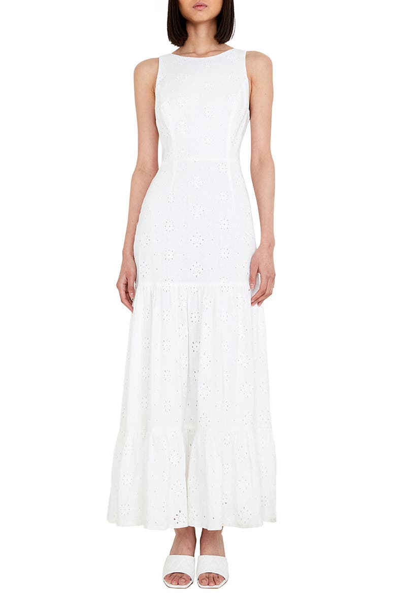 Reign Eyelet Maxi Dress, Main, color, IVORY