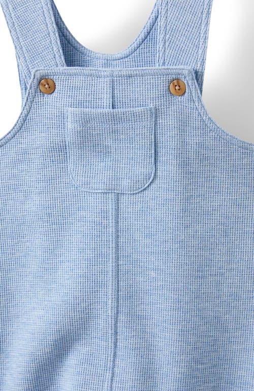Cotton On Kids Organic Waffle Dungaree In Dusty Blue Marle
