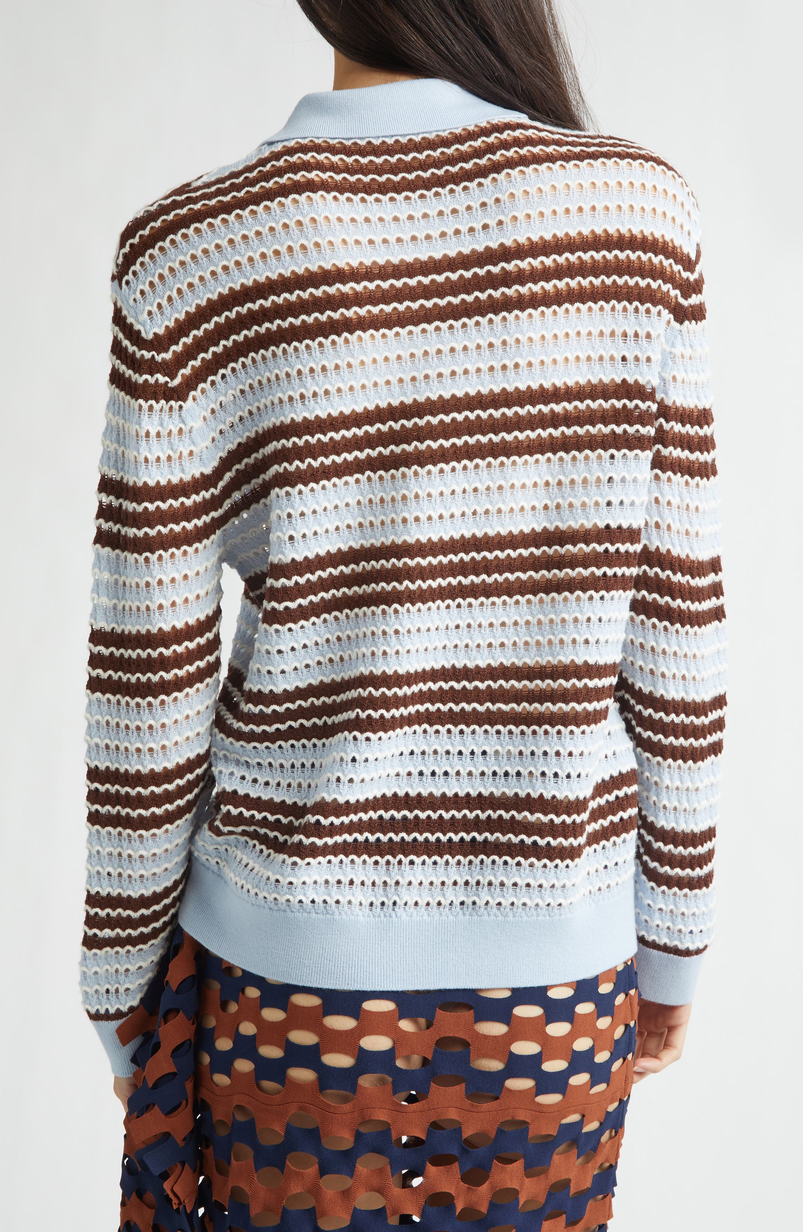 Ryan Pointelle Stripe Merino Wool Polo - image 2