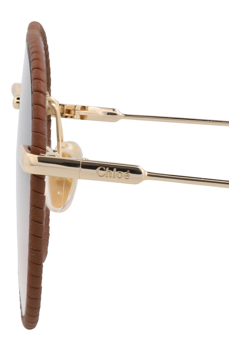 Chloé 57mm Round Gradient Sunglasses, Alternate, color, Gold Gold Brown