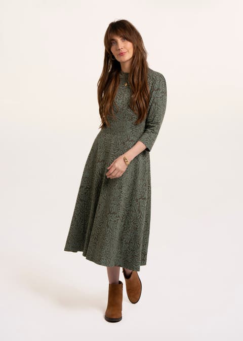Leyland Slub Jersey Printed Midi Dress